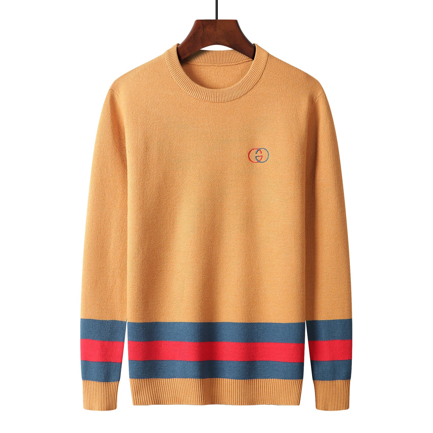 Gucci Web Stripe Yellow Wool Sweater