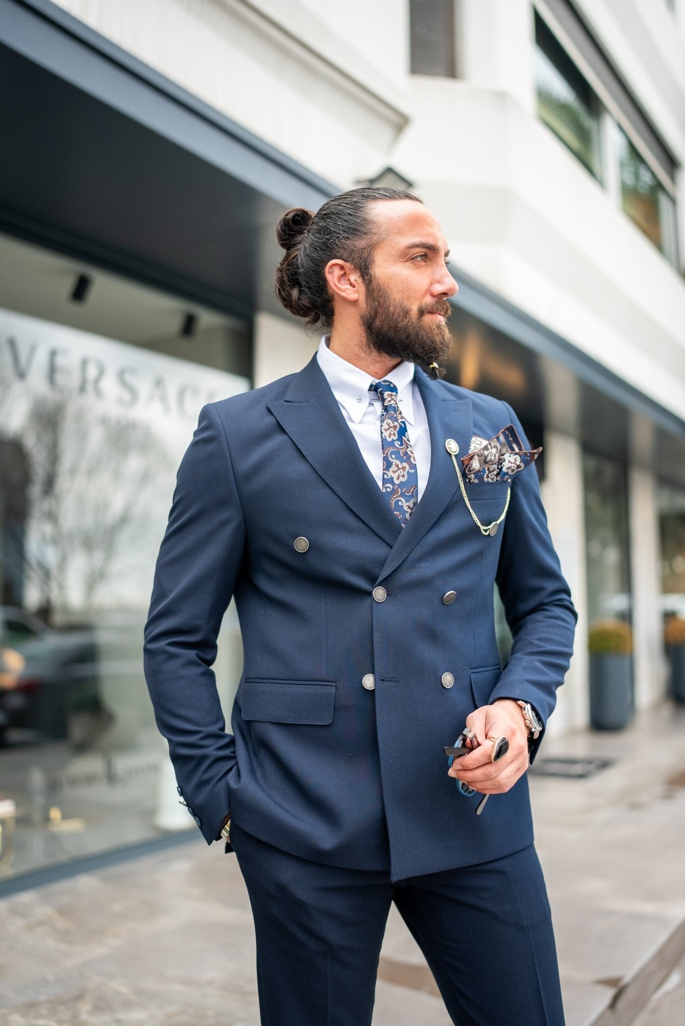 A Navy Blue Suit from Hollomen