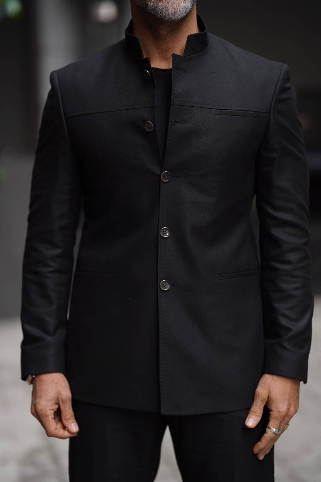 Black Judge Collar Suit