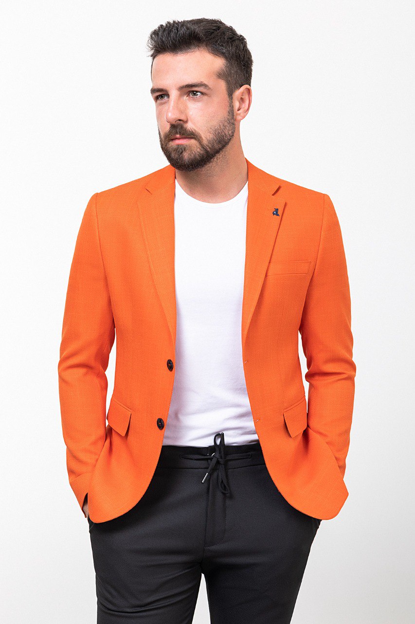 HallHuber orange size authentic button blazer