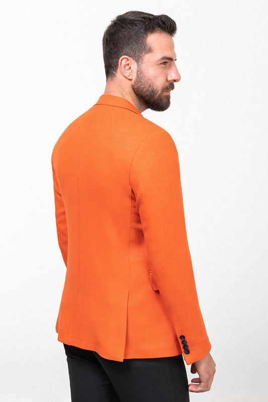 HolloMen Bright Orange Blazer - Vibrant, modern design for a standout style.