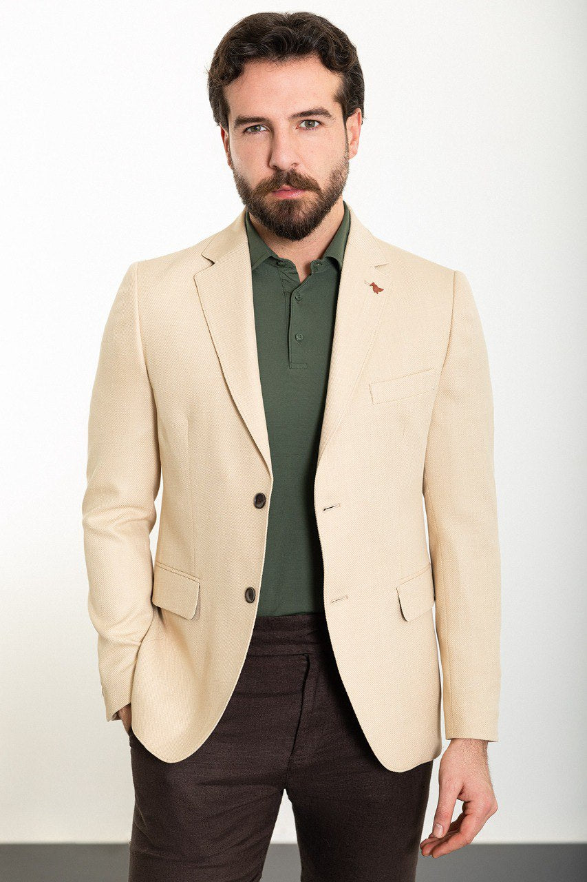 HolloMen Classic Beige Blazer - A timeless and versatile addition to any wardrobe.