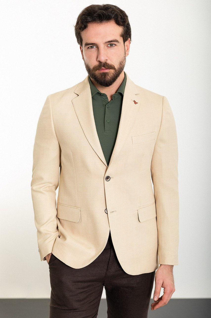 HolloMen Classic Beige Blazer - A timeless and versatile addition to any wardrobe.