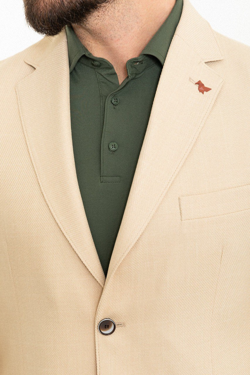 HolloMen Classic Beige Blazer - A timeless and versatile addition to any wardrobe.