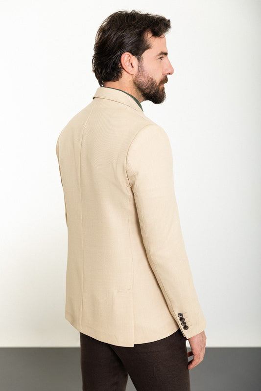 HolloMen Classic Beige Blazer - A timeless and versatile addition to any wardrobe.