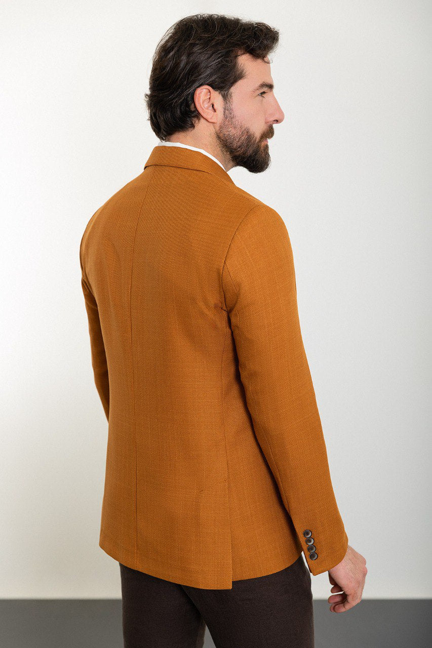 HolloMen Mustard Blazer - A vibrant, bold choice for the modern man's wardrobe.