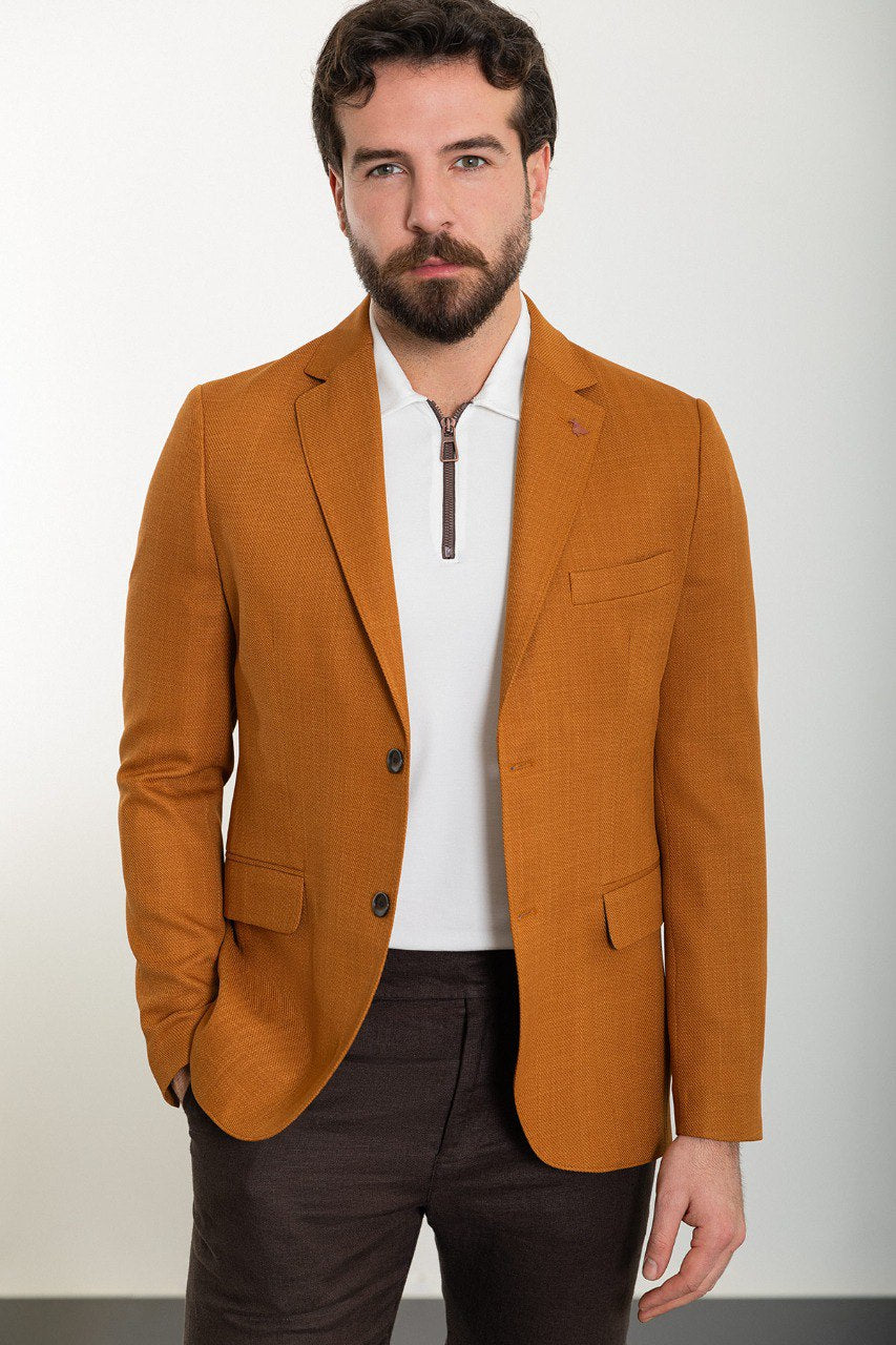 HolloMen Mustard Blazer - A vibrant, bold choice for the modern man's wardrobe.