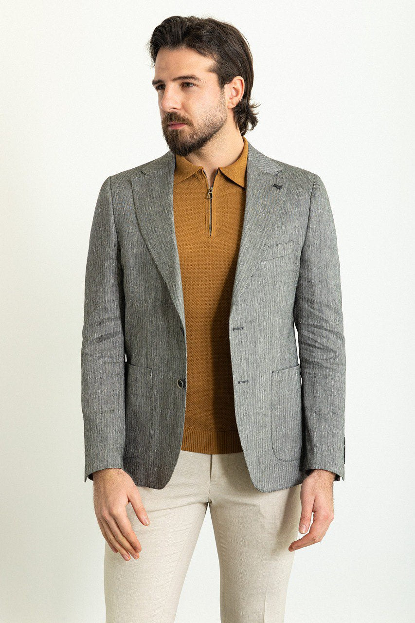 Elegant HolloMen gray blazer for a sophisticated and versatile look.