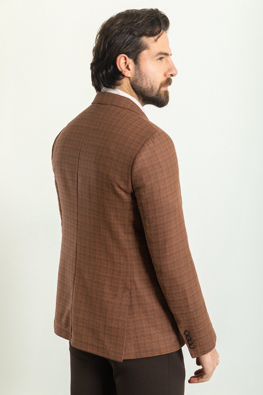 HolloMen brown patterned blazer, blending classic charm with modern sophistication