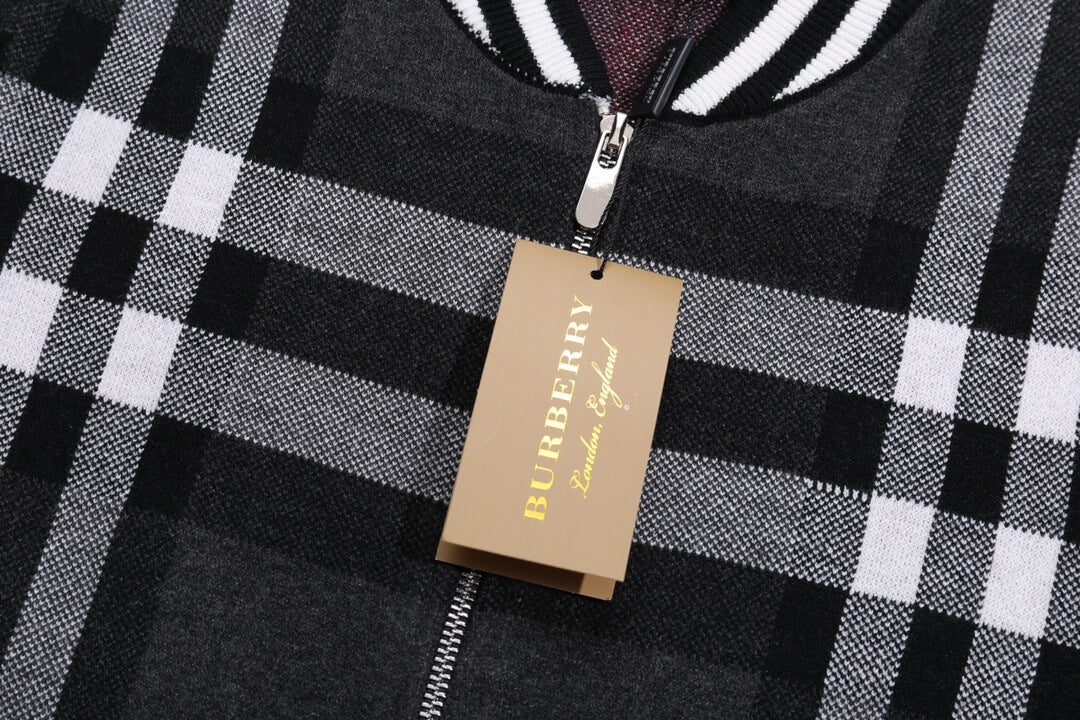 Burberry Vintage Check Dark Grey Bomber Jacket