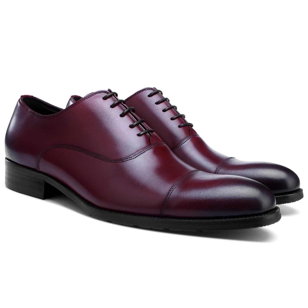 Burgundy Leather Oxford Shoes