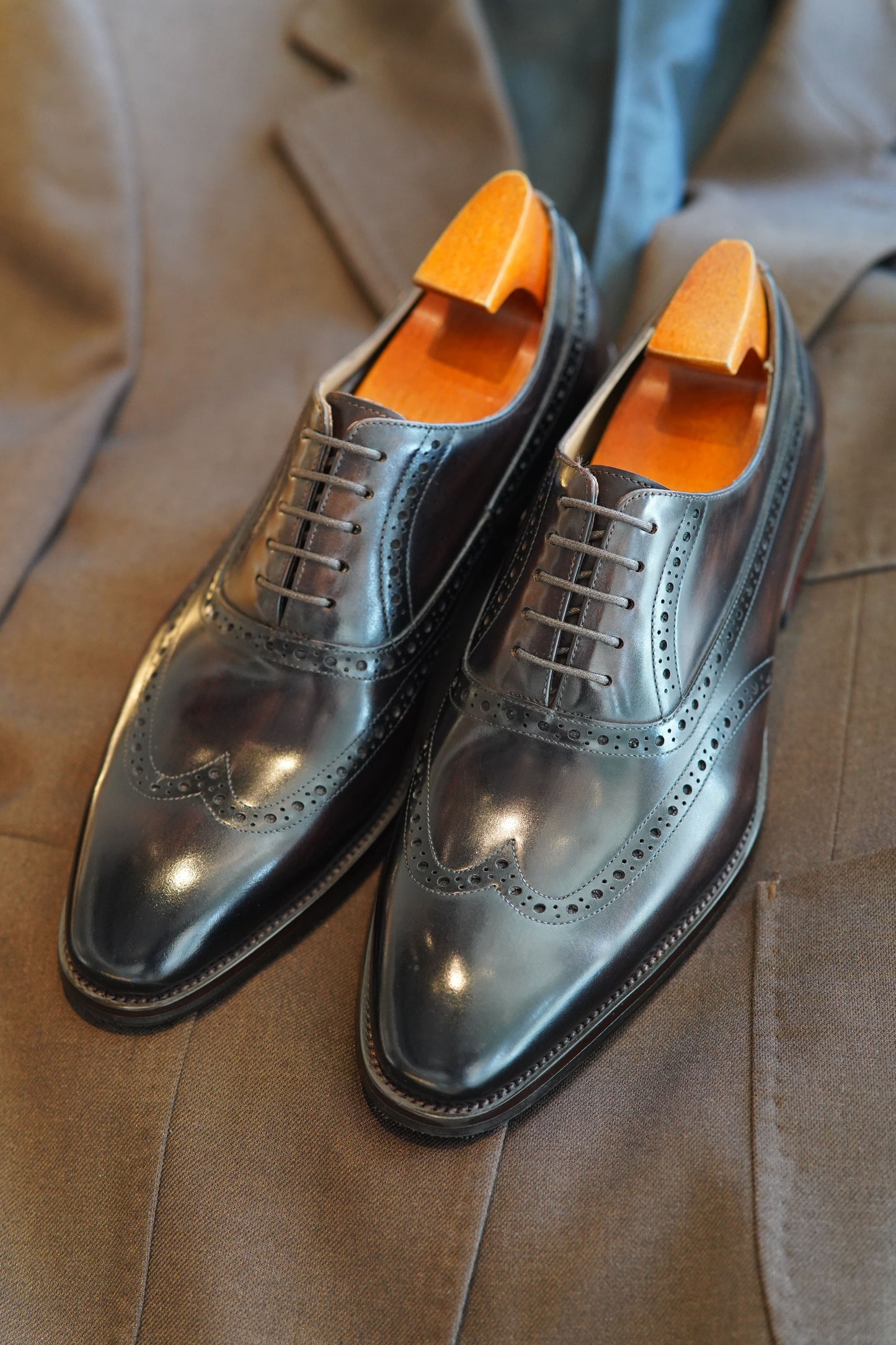 Handmade Burgundy Leather Brogues Oxford Shoes