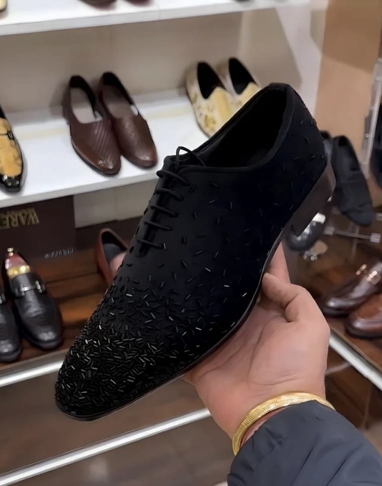 Cărbune negru Suede dantelă până mocasnice