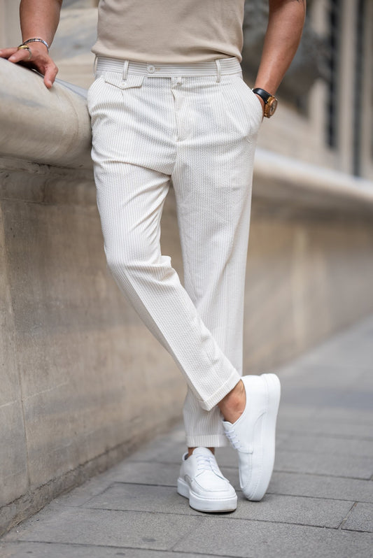 Ecru Fabric Trousers