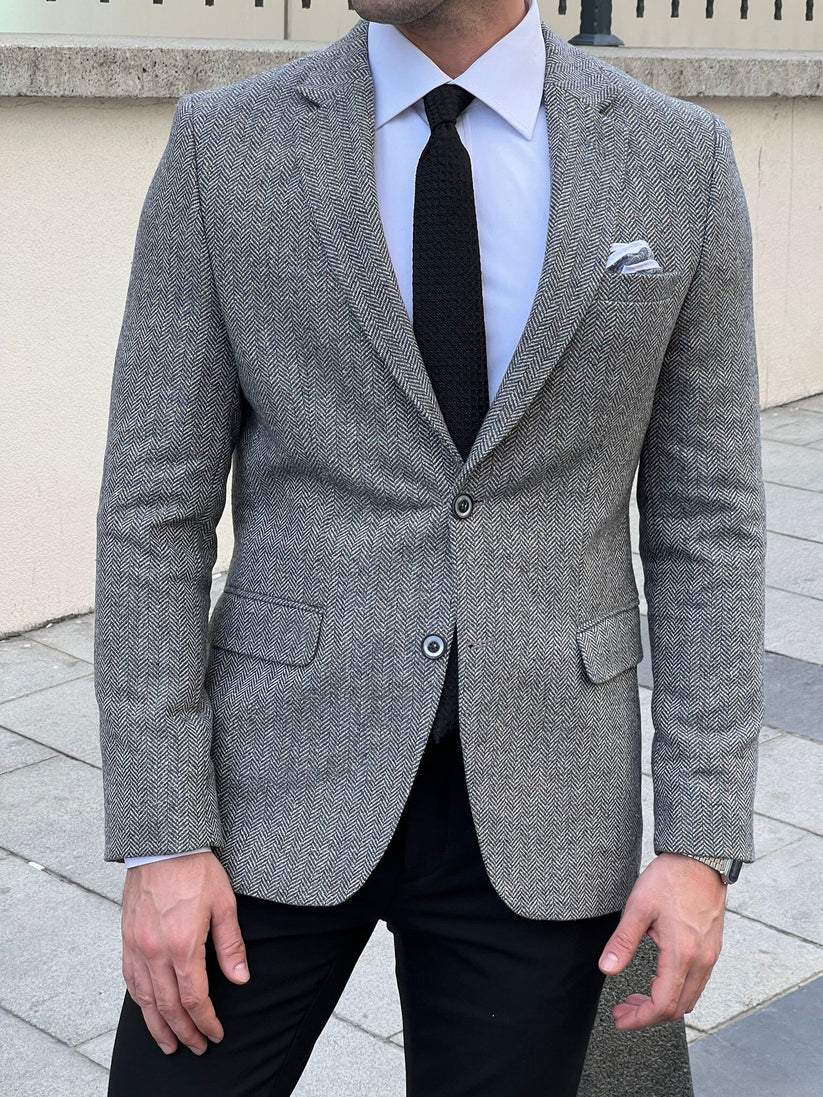 Distinguished and Classic Gray Wool Jacket | HolloMen