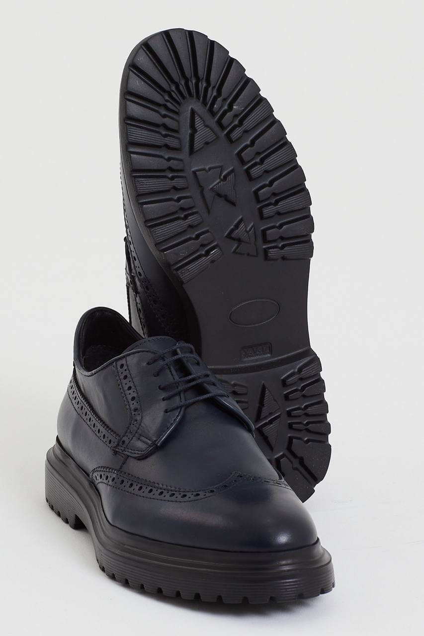 Navy Blue Leather Shoes