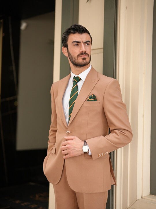 Terno italiano HolloMen "Capri" Slim Fit Tan