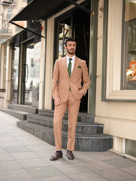 Terno italiano HolloMen "Capri" Slim Fit Tan