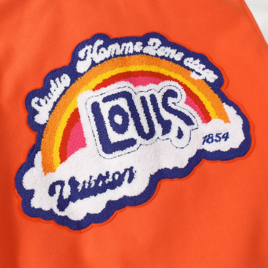 Louis Vuitton Orange Rainbow Varsity Jacket.