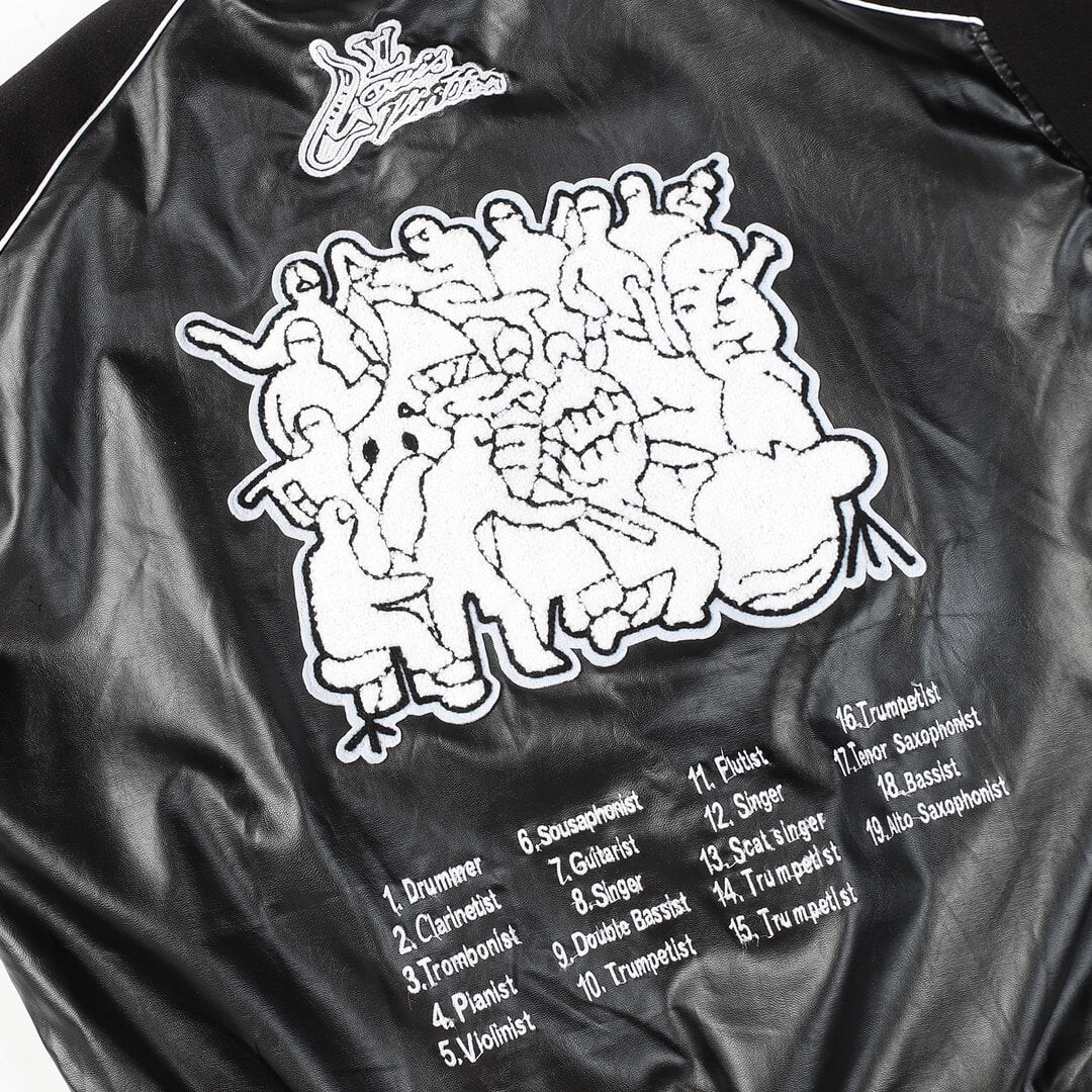 Louis Vuitton Black Leather Varsity Jacket