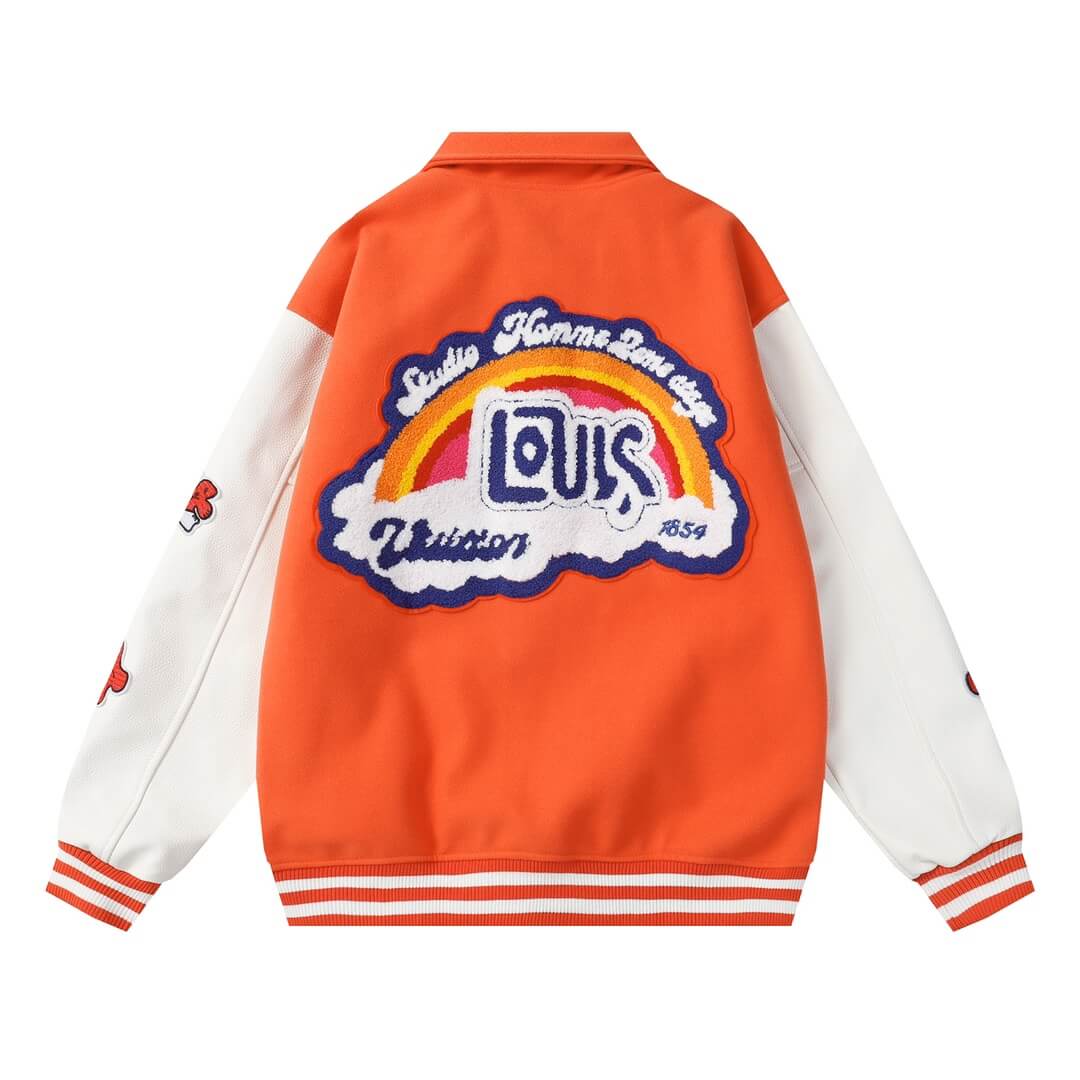 Louis Vuitton Orange Rainbow Varsity Jacket.