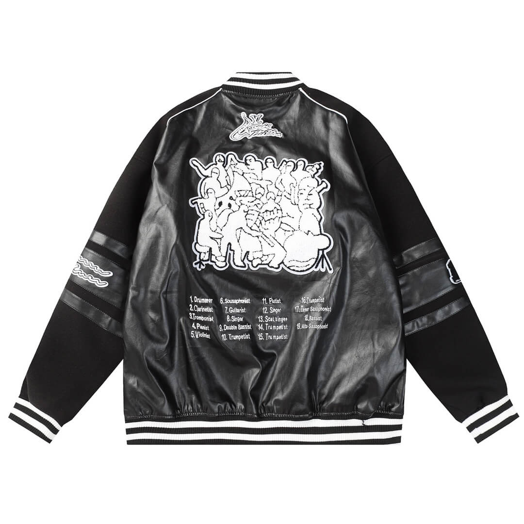 Louis Vuitton Black Leather Varsity Jacket