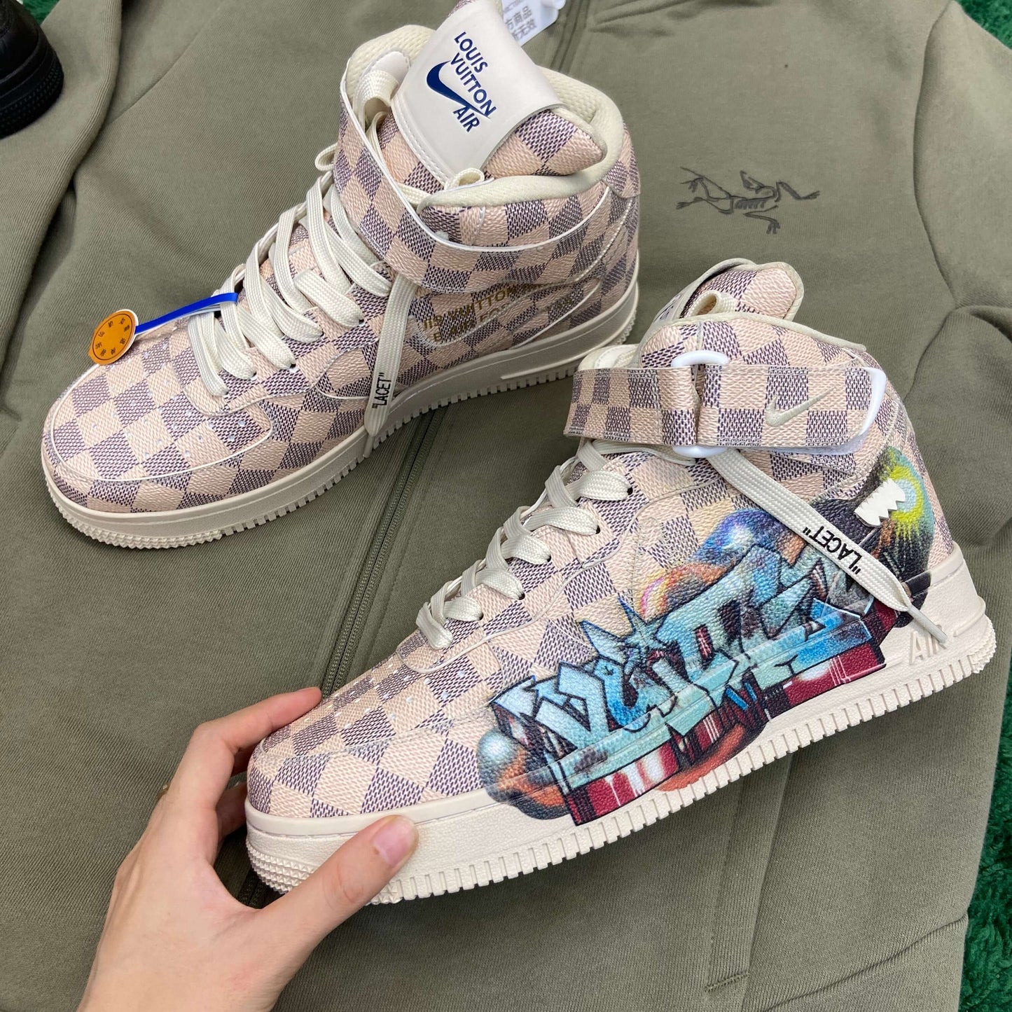 Louis Vuitton x Nike Air Force 1 Mid Graffiti Sneakers