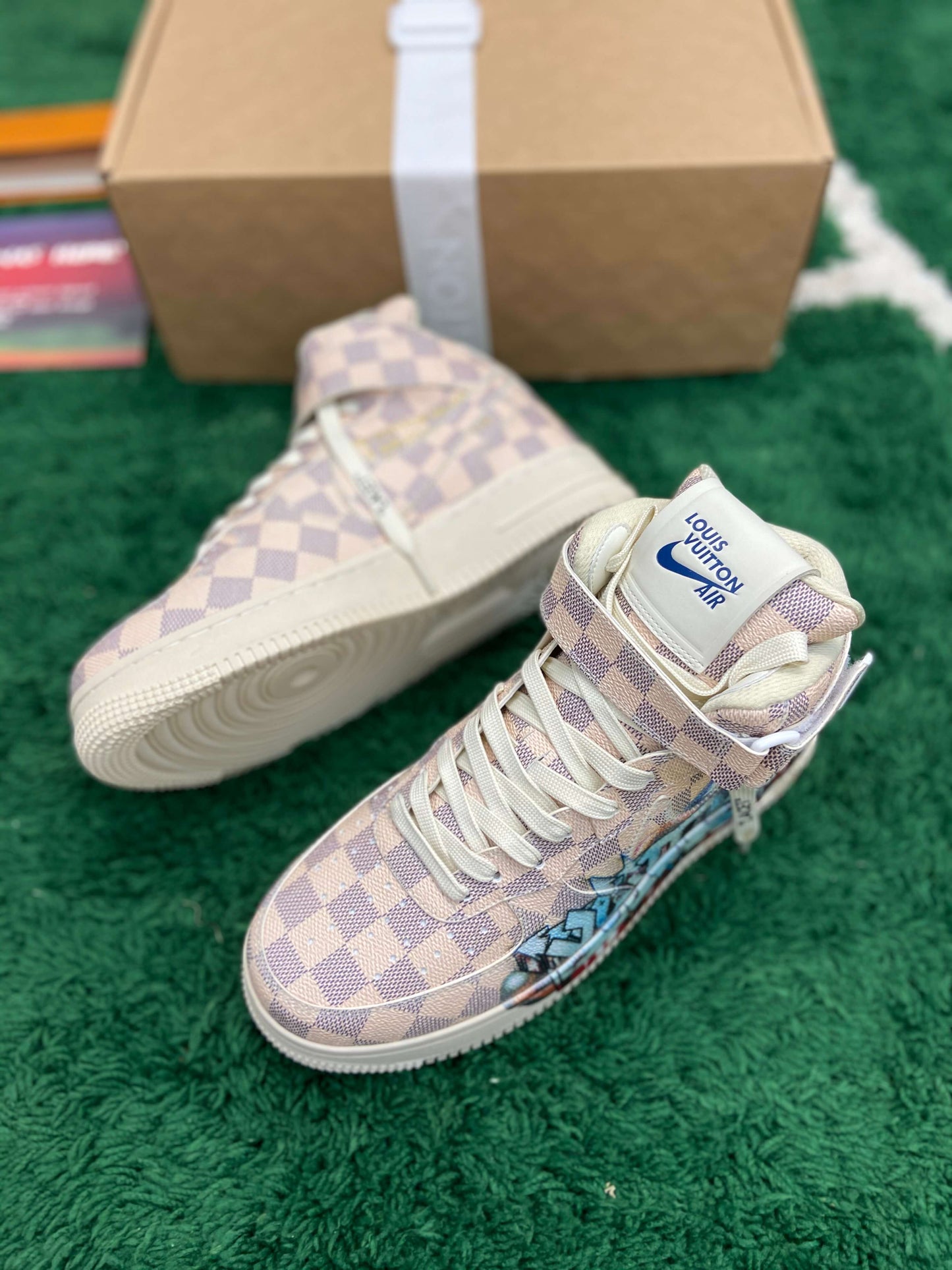 Louis Vuitton x Nike Air Force 1 Mid Graffiti Sneakers