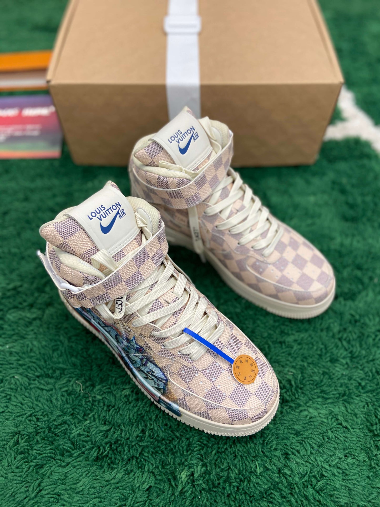 Louis Vuitton x Nike Air Force 1 Mid Graffiti Sneakers