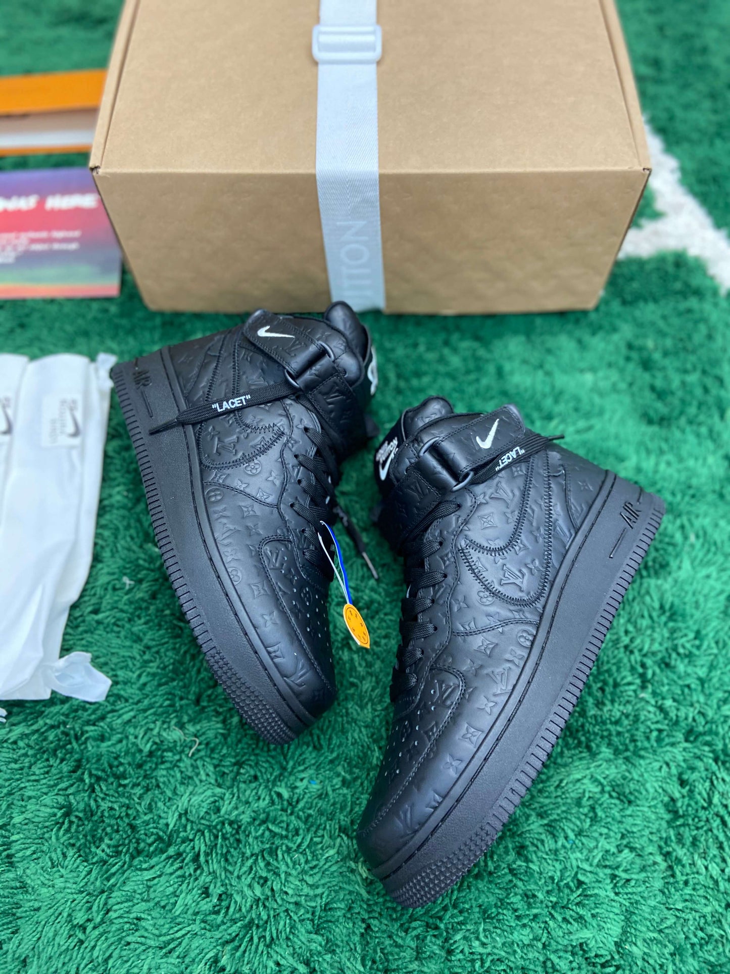 Louis Vuitton 'Nike Airforce 1' Mid Black Sneaker