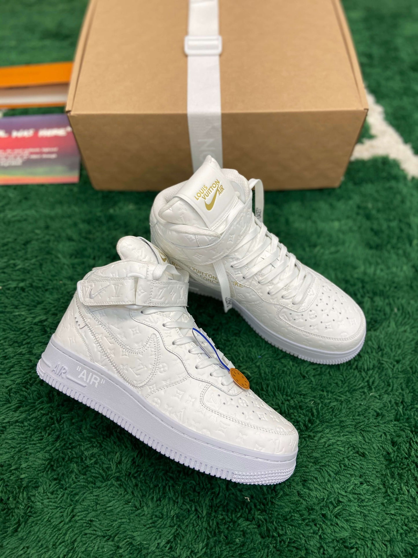 Louis Vuitton Nike Airforce 1 Mid White Sneaker