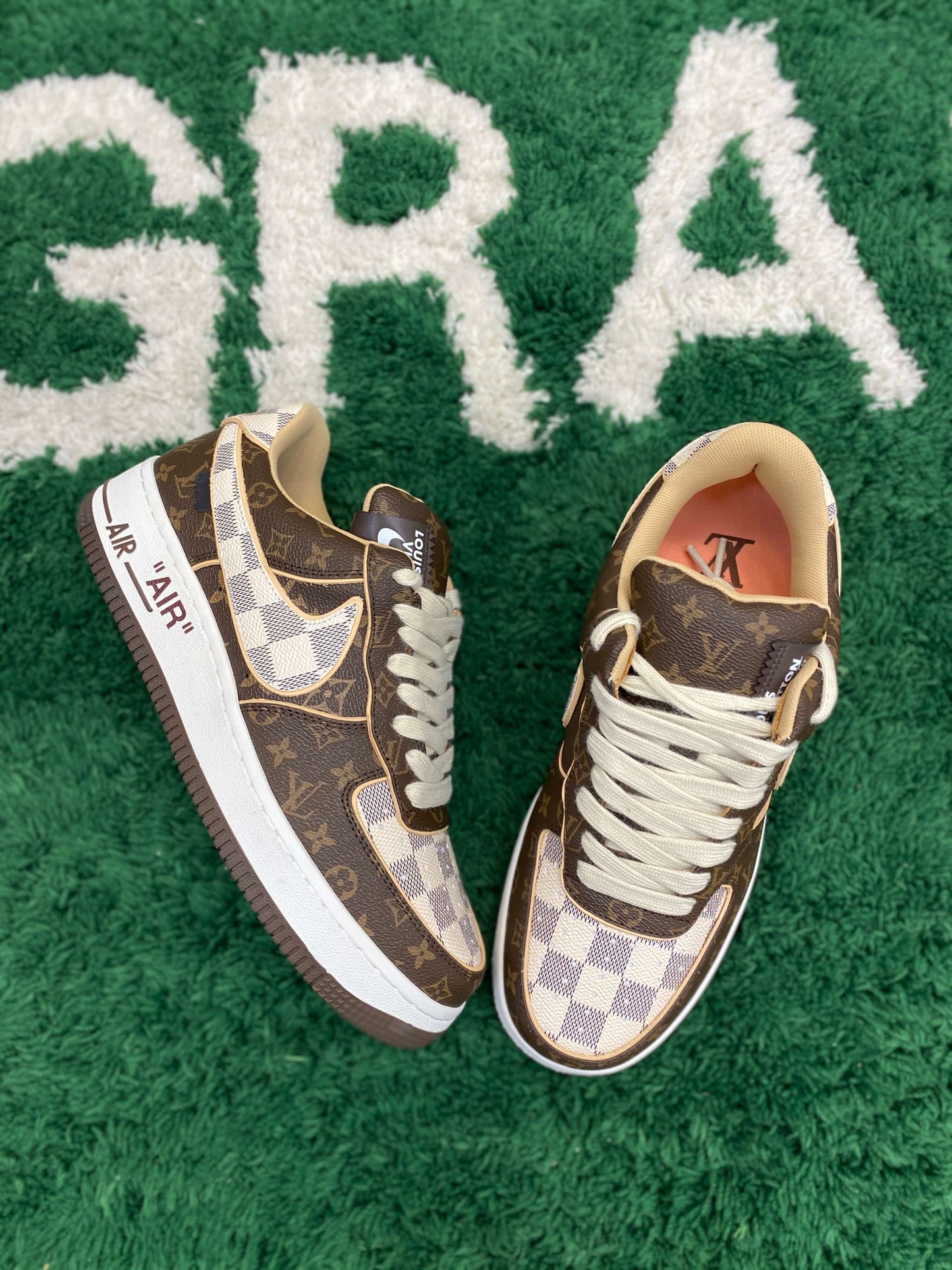 Louis Vuitton x Nike 'Air Force 1' Low Monogram Brown Damier Azur Sneaker