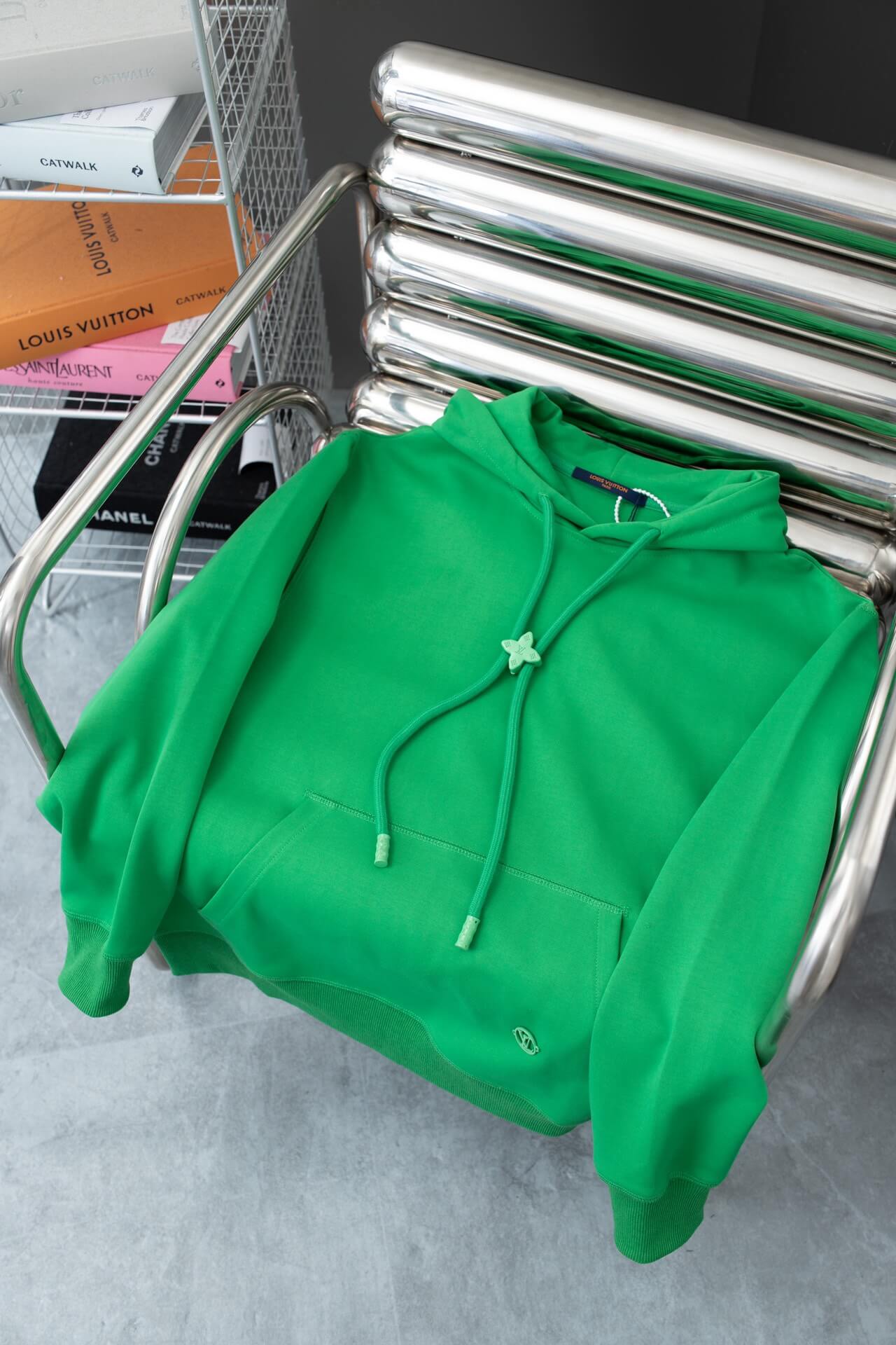 Louis Vuitton LV Green Embellished Cotton Hoodie