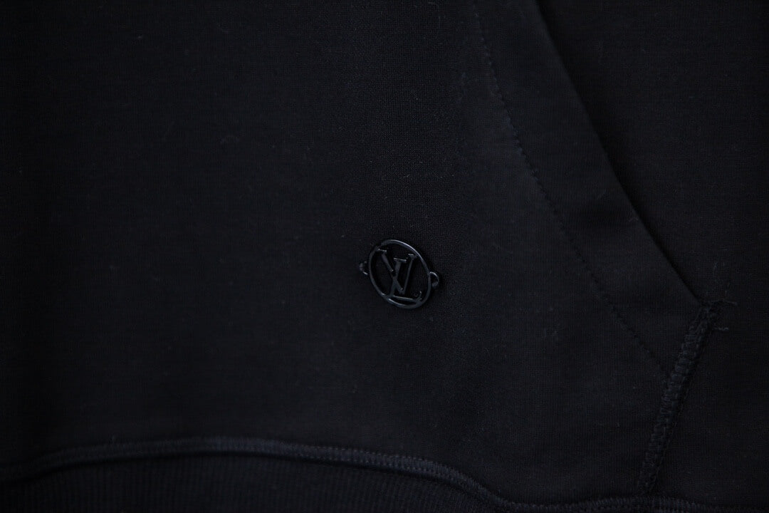 Louis Vuitton Black Embellished Cotton Hoodie