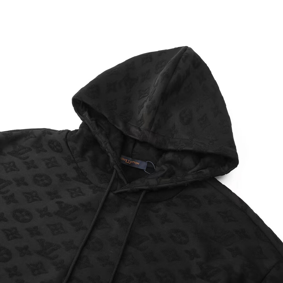 Louis Vuitton Monogram Embossed Black Hoodie