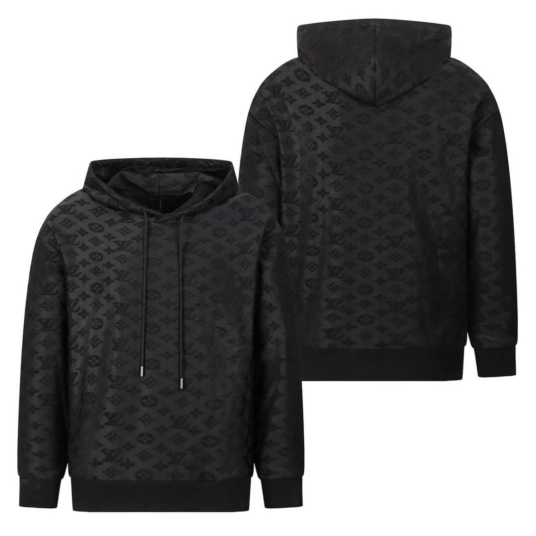 Louis Vuitton Monogram Embossed Black Hoodie