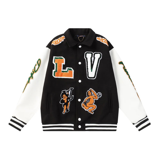 Louis Vuitton Black White Varsity Jacket