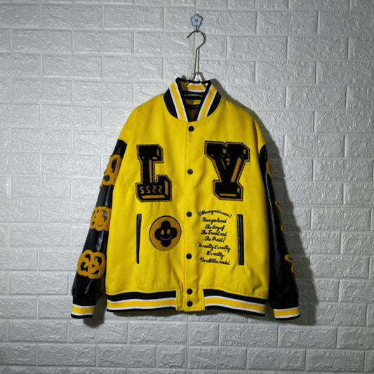 Louis Vuitton × Virgil Abloh Yellow Black Varsity Jacket