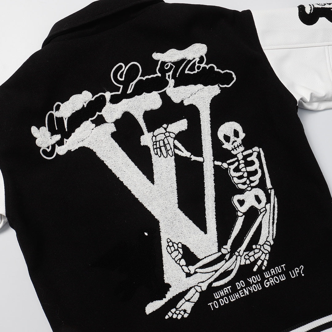 Louis Vuitton Black Skeleton Varsity Jacket