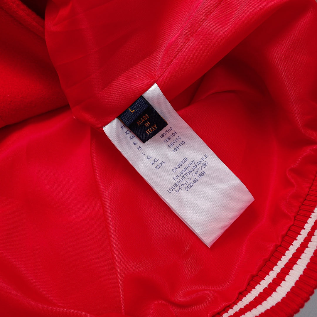 Louis Vuitton Monogram Sleeves Red White Varsity Jacket