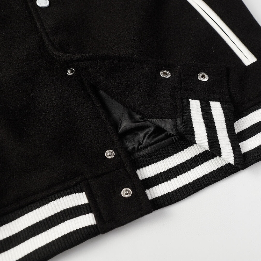 Louis Vuitton Black and White Varsity Jacket.