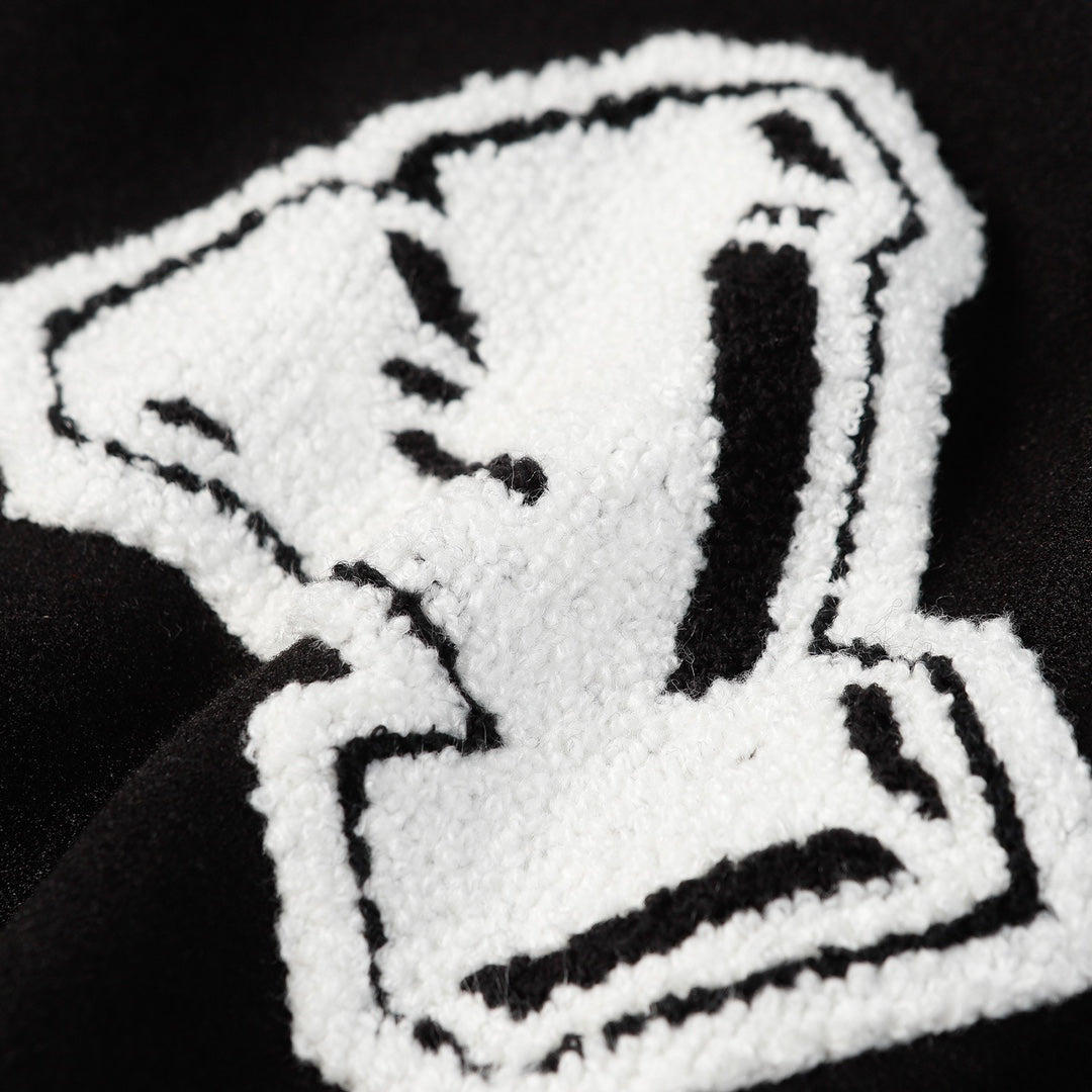 Louis Vuitton Black Embroidered Sleeve Varsity Jacket