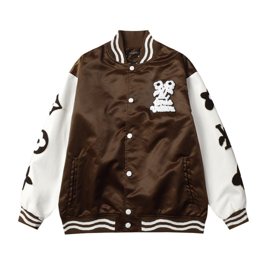 Louis Vuitton  Brown Embroidered Varsity Jacket