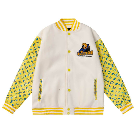 Louis Vuitton Monogram Playground Blouson White Yellow Varsity Jacket