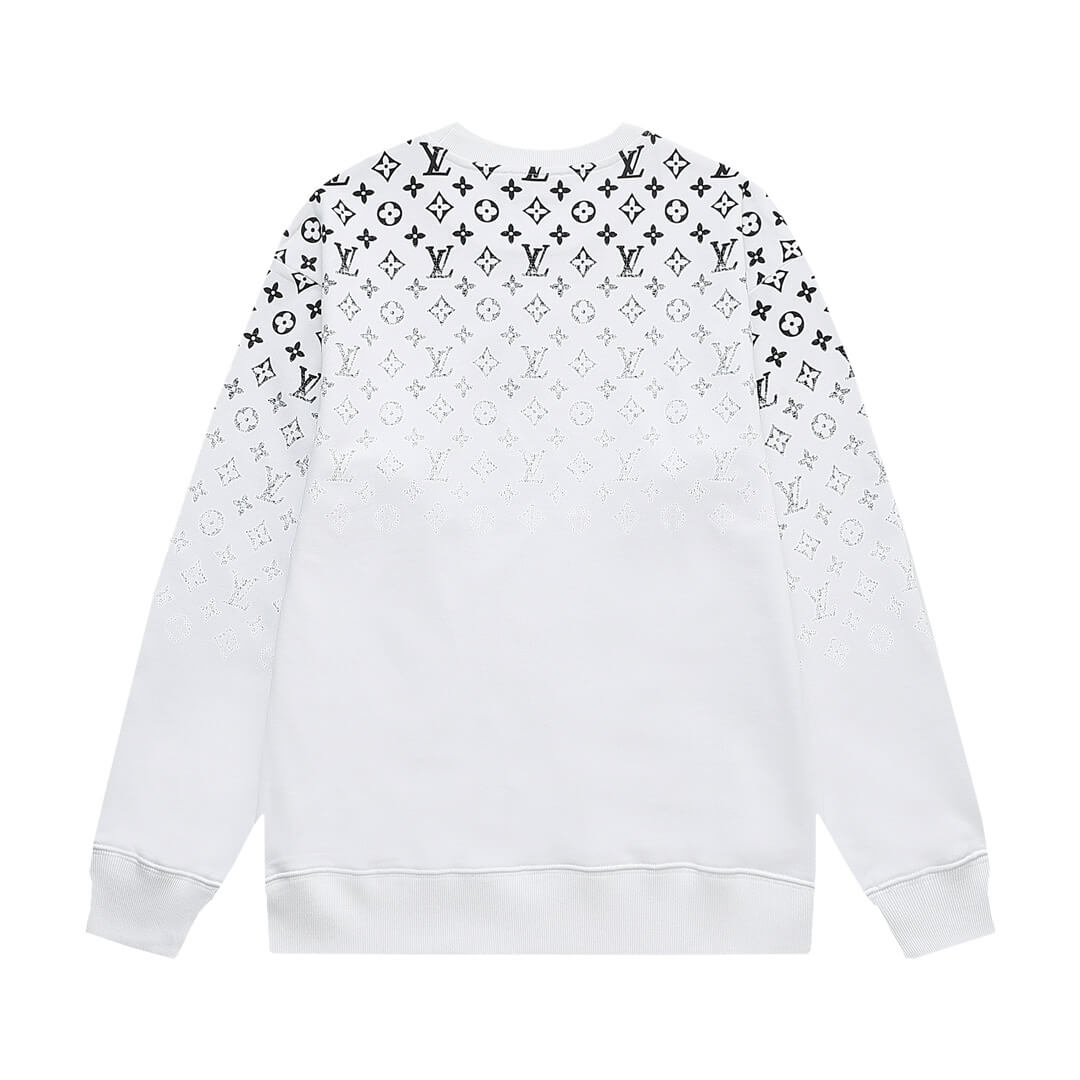 Louis Vuitton White Black Monogram Gradient Sweatshirt