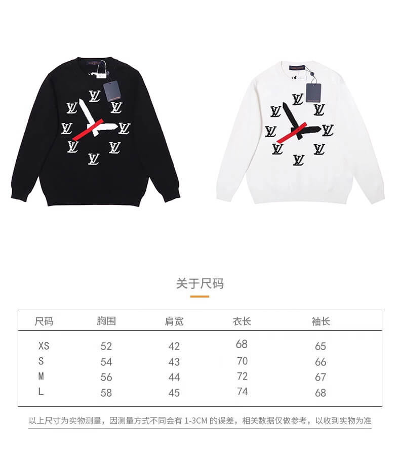 Louis Vuitton Black Intarsia Clock Sweater