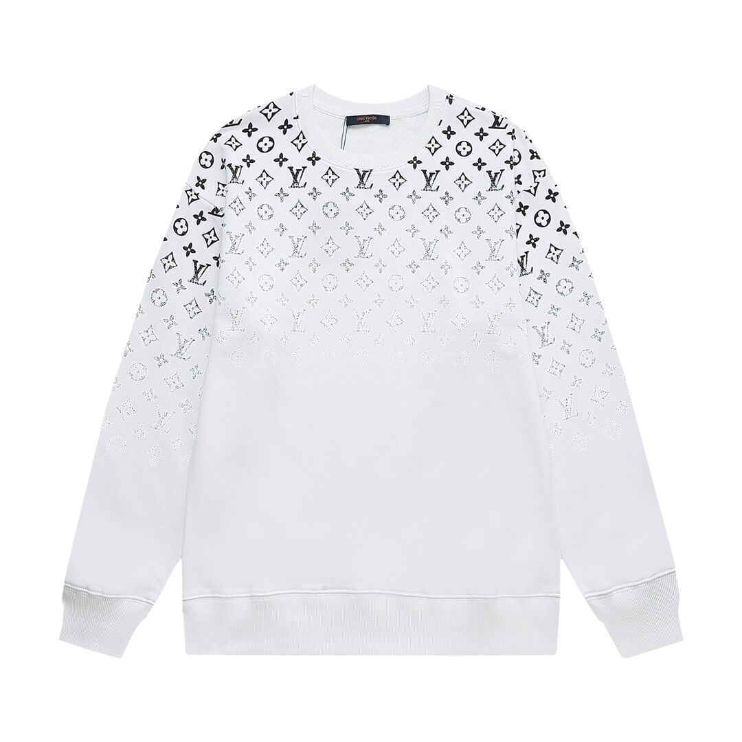 Louis Vuitton White Black Monogram Gradient Sweatshirt