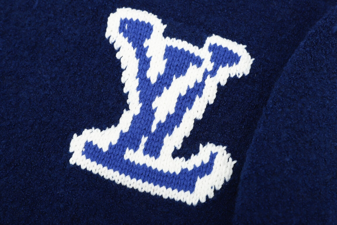 Louis Vuitton LV Blue Intarsia Crewneck Sweater