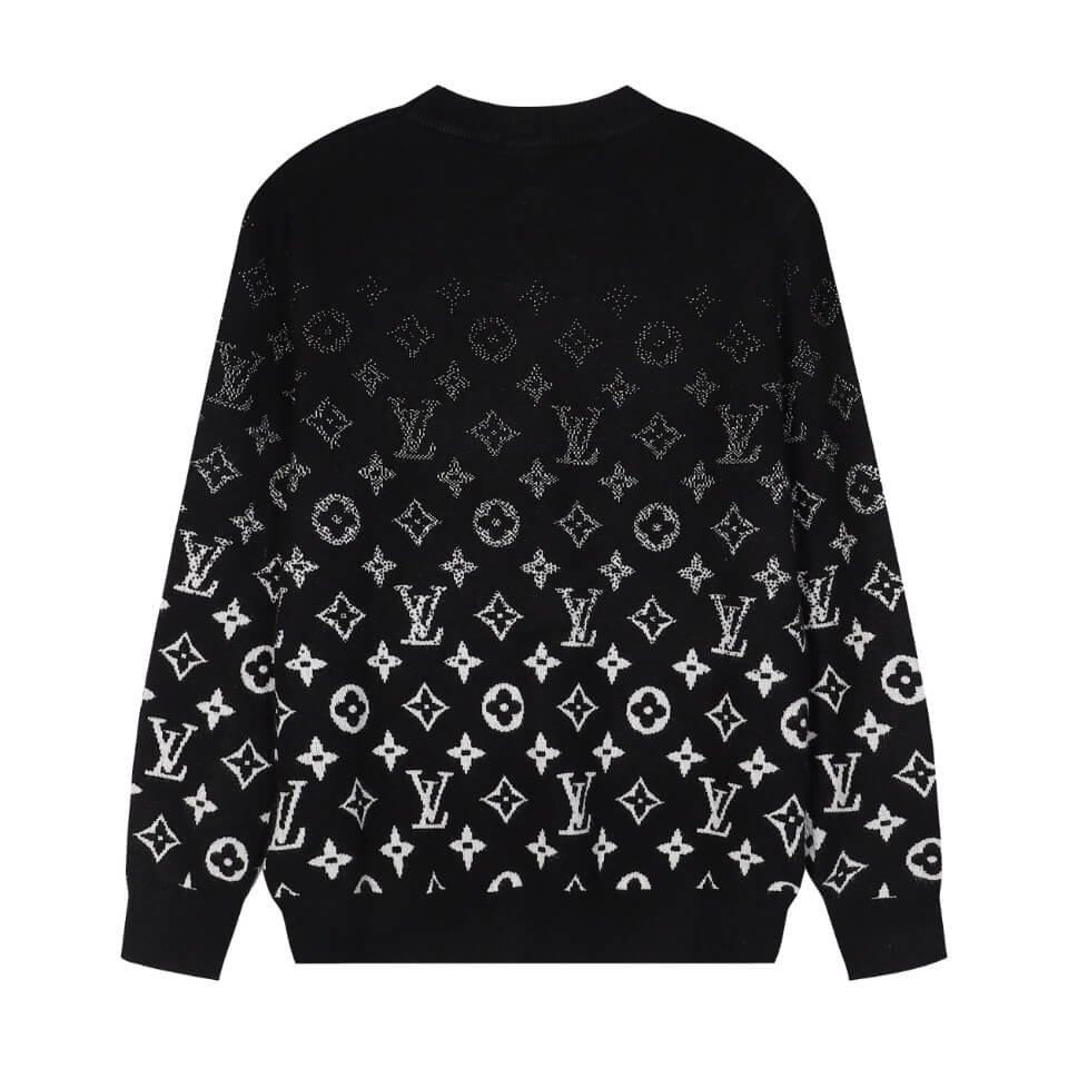 Louis Vuitton Black and White Monogram Gradient Sweater