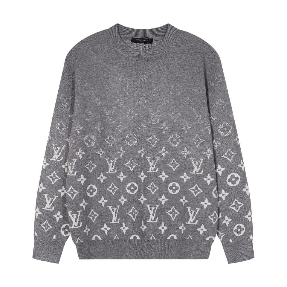 Louis Vuitton Grey and White Monogram Gradient Sweater